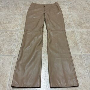 St. John Collection Tan Lamb Leather Pants Size 6